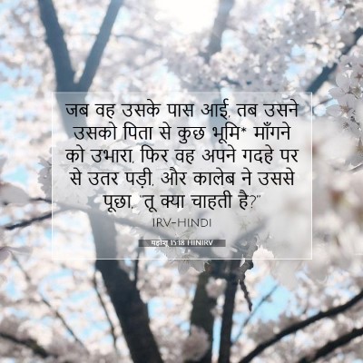 Picture 07 - यहोशू 15:18 HINIRV - जब वह उसके पास आई, - Bible Verse Picture