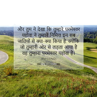 Picture 07 - यहोशू 23:3 HINIRV - और तुम ने देखा कि - Bible Verse Picture