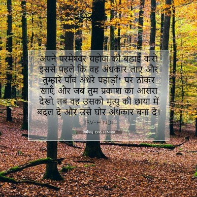 Picture 07 - यिर्मयाह 13:16 HINIRV - अपने परमेश्‍वर - Bible Verse Picture