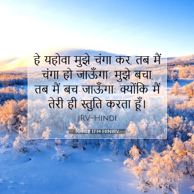 Picture 07 - यिर्मयाह 17:14 HINIRV - हे यहोवा मुझे चंगा - Bible Verse Picture
