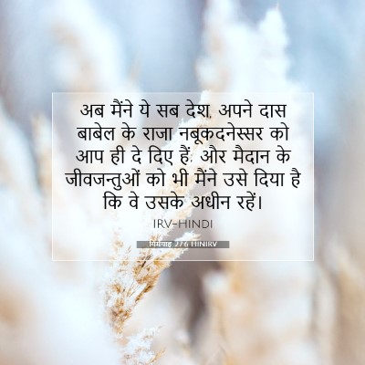 Picture 07 - यिर्मयाह 27:6 HINIRV - अब मैंने ये सब देश, - Bible Verse Picture