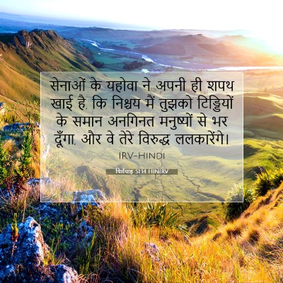 Picture 07 - यिर्मयाह 51:14 HINIRV - सेनाओं के यहोवा ने - Bible Verse Picture