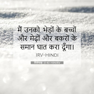 Picture 07 - यिर्मयाह 51:40 HINIRV - मैं उनको, भेड़ों के - Bible Verse Picture