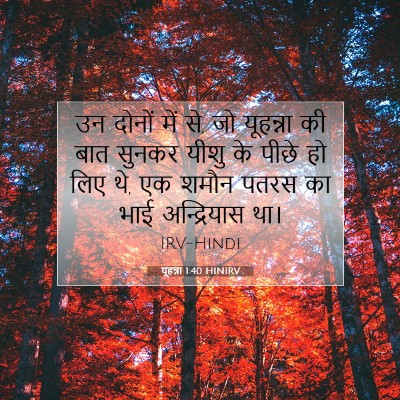Picture 07 - यूहन्ना 1:40 HINIRV - उन दोनों में से, जो - Bible Verse Picture