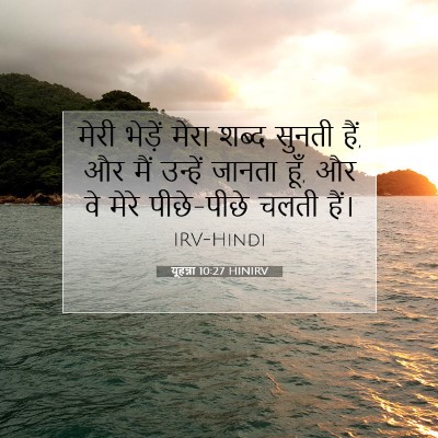 Picture 07 - यूहन्ना 10:27 HINIRV - मेरी भेड़ें मेरा - Bible Verse Picture