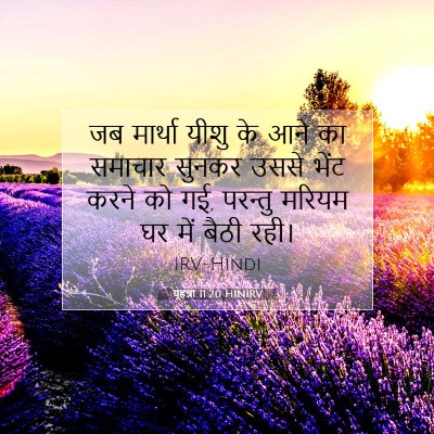 Picture 07 - यूहन्ना 11:20 HINIRV - जब मार्था यीशु के - Bible Verse Picture