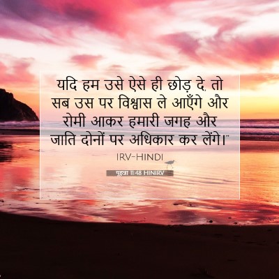 Picture 07 - यूहन्ना 11:48 HINIRV - यदि हम उसे ऐसे ही - Bible Verse Picture