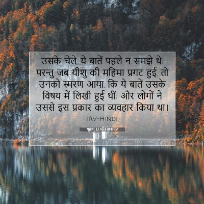 Picture 07 - यूहन्ना 12:16 HINIRV - उसके चेले, ये बातें - Bible Verse Picture