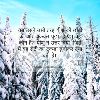 Picture 07 - यूहन्ना 13:25 HINIRV - तब उसने उसी तरह - Bible Verse Picture