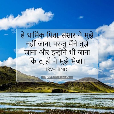 Picture 07 - यूहन्ना 17:25 HINIRV - हे धार्मिक पिता, - Bible Verse Picture