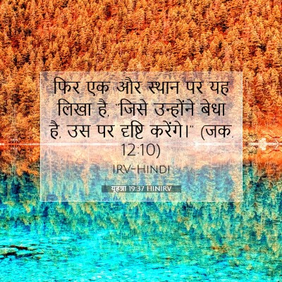 Picture 07 - यूहन्ना 19:37 HINIRV - फिर एक और स्थान पर - Bible Verse Picture