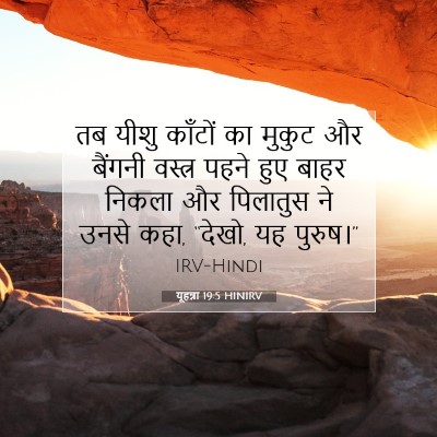 Picture 07 - यूहन्ना 19:5 HINIRV - तब यीशु काँटों का - Bible Verse Picture
