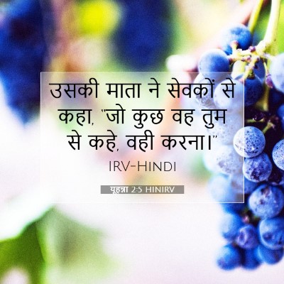 Picture 07 - यूहन्ना 2:5 HINIRV - उसकी माता ने - Bible Verse Picture