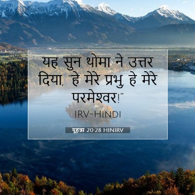 Picture 07 - यूहन्ना 20:28 HINIRV - यह सुन थोमा ने - Bible Verse Picture