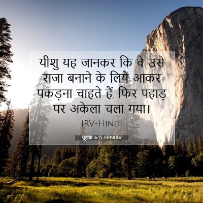 Picture 07 - यूहन्ना 6:15 HINIRV - यीशु यह जानकर कि वे - Bible Verse Picture
