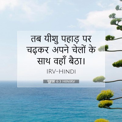 Picture 07 - यूहन्ना 6:3 HINIRV - तब यीशु पहाड़ पर - Bible Verse Picture