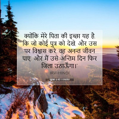 Picture 07 - यूहन्ना 6:40 HINIRV - क्योंकि मेरे पिता - Bible Verse Picture