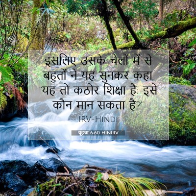 Picture 07 - यूहन्ना 6:60 HINIRV - इसलिए उसके चेलों - Bible Verse Picture
