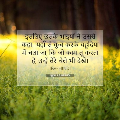 Picture 07 - यूहन्ना 7:3 HINIRV - इसलिए उसके भाइयों - Bible Verse Picture