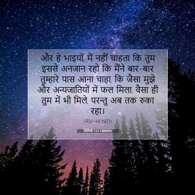 Picture 07 - रोमियों 1:13 HINIRV - और हे भाइयों, मैं - Bible Verse Picture