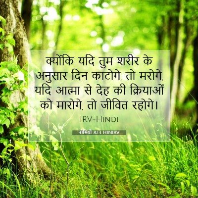 Picture 07 - रोमियों 8:13 HINIRV - क्योंकि यदि तुम - Bible Verse Picture