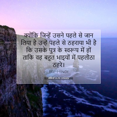 Picture 07 - रोमियों 8:29 HINIRV - क्योंकि जिन्हें - Bible Verse Picture