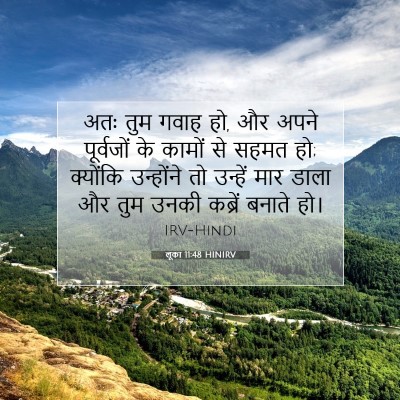 Picture 07 - लूका 11:48 HINIRV - अतः तुम गवाह हो, और - Bible Verse Picture