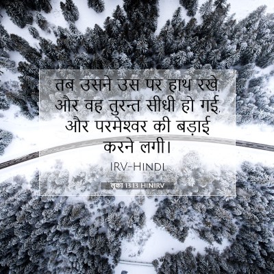 Picture 07 - लूका 13:13 HINIRV - तब उसने उस पर हाथ - Bible Verse Picture