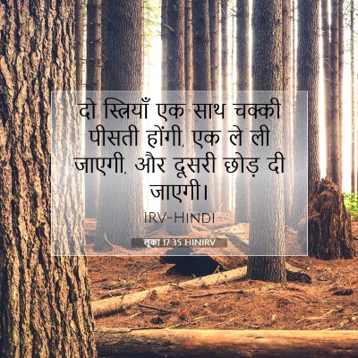 Picture 07 - लूका 17:35 HINIRV - दो स्त्रियाँ एक - Bible Verse Picture