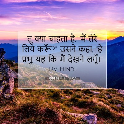 Picture 07 - लूका 18:41 HINIRV - तू क्या चाहता है, - Bible Verse Picture