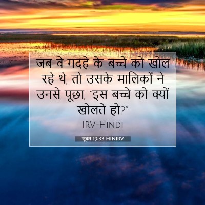 Picture 07 - लूका 19:33 HINIRV - जब वे गदहे के बच्चे - Bible Verse Picture