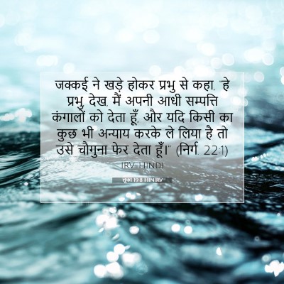Picture 07 - लूका 19:8 HINIRV - जक्कई ने खड़े होकर - Bible Verse Picture