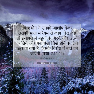 Picture 07 - लूका 2:34 HINIRV - तब शमौन ने उनको - Bible Verse Picture