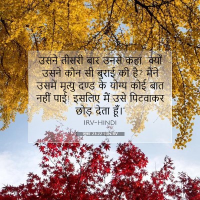 Picture 07 - लूका 23:22 HINIRV - उसने तीसरी बार - Bible Verse Picture