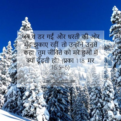Picture 07 - लूका 24:5 HINIRV - जब वे डर गईं, और - Bible Verse Picture
