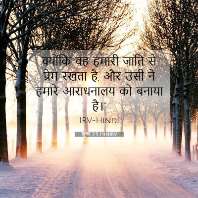 Picture 07 - लूका 7:5 HINIRV - क्योंकि वह हमारी - Bible Verse Picture