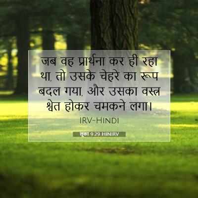 Picture 07 - लूका 9:29 HINIRV - जब वह प्रार्थना कर - Bible Verse Picture