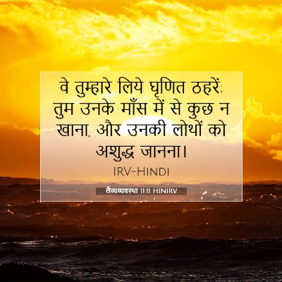 Picture 07 - लैव्यव्यवस्था 11:11 HINIRV - वे तुम्हारे लिये - Bible Verse Picture