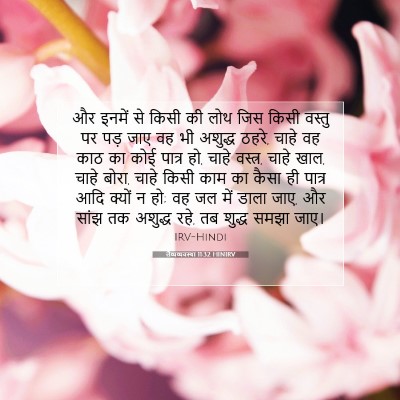 Picture 07 - लैव्यव्यवस्था 11:32 HINIRV - और इनमें से किसी की - Bible Verse Picture