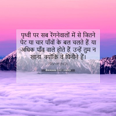 Picture 07 - लैव्यव्यवस्था 11:42 HINIRV - पृथ्वी पर सब - Bible Verse Picture
