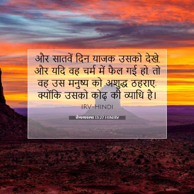 Picture 07 - लैव्यव्यवस्था 13:27 HINIRV - और सातवें दिन याजक - Bible Verse Picture