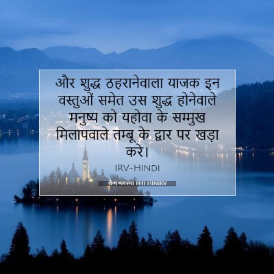 Picture 07 - लैव्यव्यवस्था 14:11 HINIRV - और शुद्ध - Bible Verse Picture