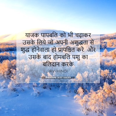 Picture 07 - लैव्यव्यवस्था 14:19 HINIRV - याजक पापबलि को भी - Bible Verse Picture
