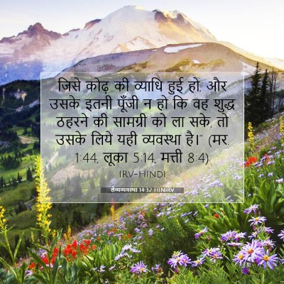 Picture 07 - लैव्यव्यवस्था 14:32 HINIRV - जिसे कोढ़ की - Bible Verse Picture