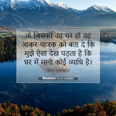 Picture 07 - लैव्यव्यवस्था 14:35 HINIRV - तो जिसका वह घर हो - Bible Verse Picture