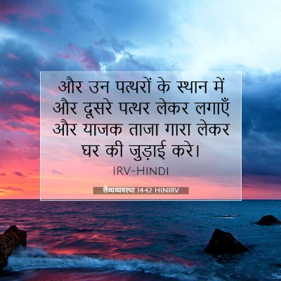 Picture 07 - लैव्यव्यवस्था 14:42 HINIRV - और उन पत्थरों के - Bible Verse Picture