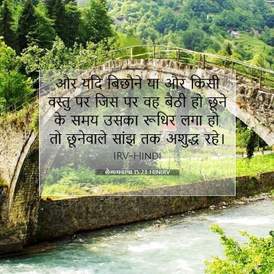 Picture 07 - लैव्यव्यवस्था 15:23 HINIRV - और यदि बिछौने या और - Bible Verse Picture