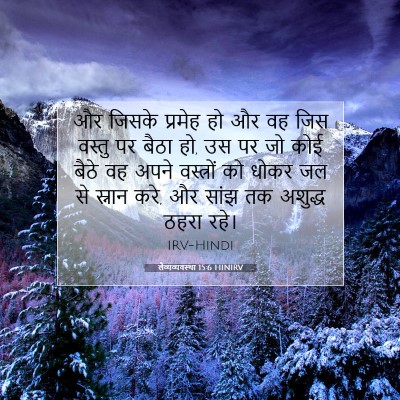 Picture 07 - लैव्यव्यवस्था 15:6 HINIRV - और जिसके प्रमेह हो - Bible Verse Picture