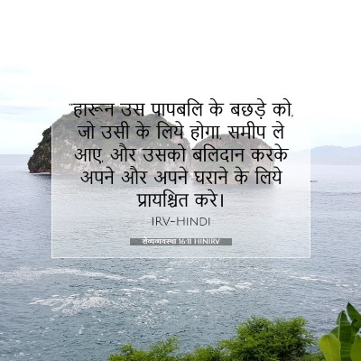 Picture 07 - लैव्यव्यवस्था 16:11 HINIRV - “हारून उस पापबलि - Bible Verse Picture
