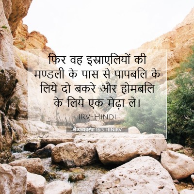 Picture 07 - लैव्यव्यवस्था 16:5 HINIRV - फिर वह - Bible Verse Picture